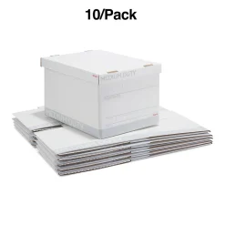 Staples Medium Duty File Box, Lift Off Lid, Letter/Legal, White (50141)