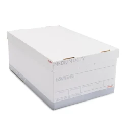 Staples Medium Duty File Box, Lift Off Lid, Legal, White/Gray, 12/Carton (TR59217)
