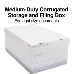 Staples Medium Duty File Box, Lift Off Lid, Legal, White/Gray, 12/Carton (TR59217)