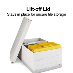 Staples Medium Duty File Box, Lift Off Lid, Legal, White/Gray, 12/Carton (TR59217)