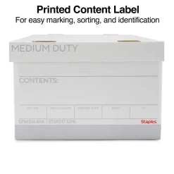 Staples Medium Duty File Box, Lift Off Lid, Legal, White/Gray, 12/Carton (TR59217)