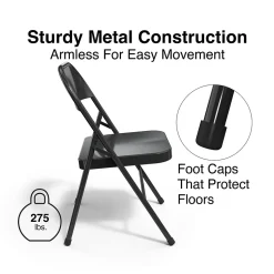 Staples® Metal Office Stacking & Folding Chair, Black, 4/Pack (51501)
