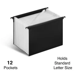 Staples Moisture Resistant Hanging File Folder, 15.35" Expansion, Letter Size, Black (TR51813)