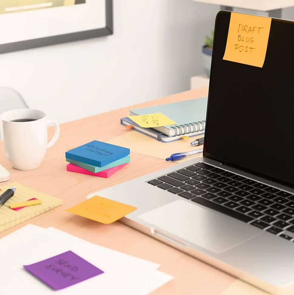 Staples Notes, 3" x 3", Sorbet Collection, 100 Sheet/Pad, 12 Pads/Pack (S-33BO12/52566)