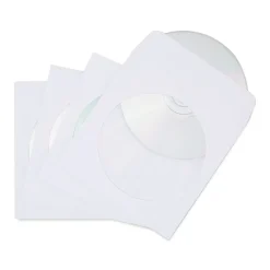 Staples Open End CD/DVD Envelopes, 5" x 5", White, 50/Box (12257)