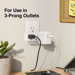 Staples 3-Outlet In-Wall Plug-In Power Adapter, White (22141)