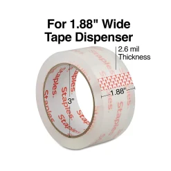 Staples Packing Tape , 1.88" x 54.6 yds., Clear, 36/Rolls (52219)