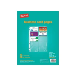 Staples Pages, Clear, 20 Card Capacity, 10/Pack (15934)