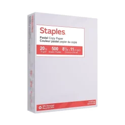 Staples Pastel 30% Recycled Color Copy Paper, 20 lbs., 8.5" x 11", Gray, 500/Ream (14785)