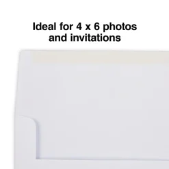 Staples Photo A6 Invitation Envelopes, 4 3/4" x 6 1/2", White, 50/Box (ST16985-CC)