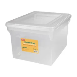 Staples Plastic File Box, Letter/Legal Size, Clear (140050)