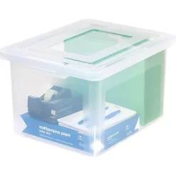 Staples Plastic File Box, Letter/Legal Size, Clear (140050)