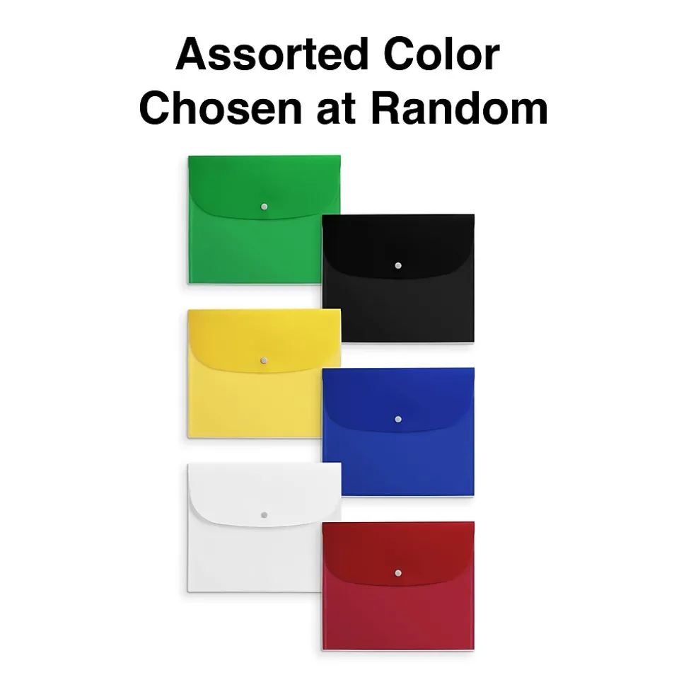 Staples Plastic Filing Envelope with Snap Closure, Letter Size, Assorted Colors (TR51798)