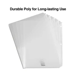 Staples Poly Binder Pocket, 3-Hole Punched, Clear, 5/Pack (ST15159-CC)