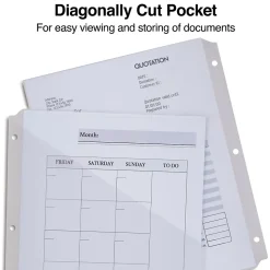 Staples Poly Binder Pocket, 3-Hole Punched, Clear, 5/Pack (ST15159-CC)