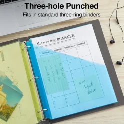 Staples Poly Binder Pocket, 3-Hole Punched, Assorted Colors, 5/Pack (ST15158-CC)
