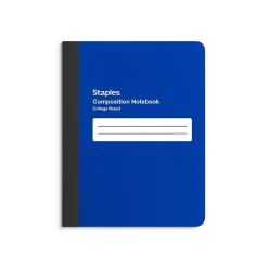 Staples Poly Composition Notebook, 7.5" x 9.75" College Ruled, 80 Sheets, Assorted Colors, 24/Carton (42080CT)