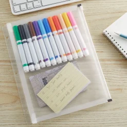 Staples Poly Zipper Pouch, 3-Hole Punched, Clear (ST26190-CC)