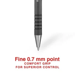 Staples Postscript Retractable Ballpoint Pens, Fine Point, Black Ink, Dozen (18264)