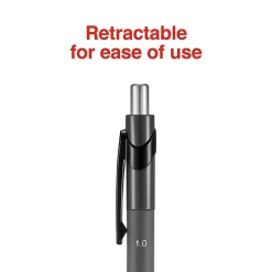 Staples Postscript Retractable Ballpoint Pens, Medium Point, Black Ink, Dozen (18262)