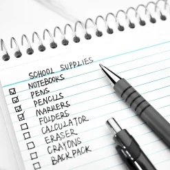 Staples Postscript Retractable Ballpoint Pens, Medium Point, Black Ink, Dozen (18262)