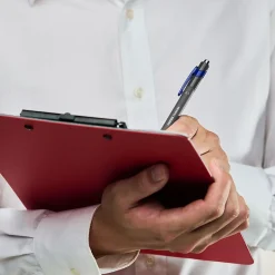 Staples Postscript Retractable Ballpoint Pens, Fine Point, Blue Ink, Dozen (18266)