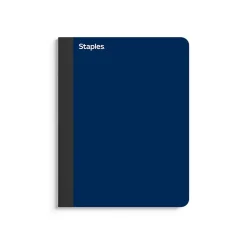 Staples Premium Composition Notebook, 7.5" x 9.75", College Ruled, 100 Sheets, Blue (ST58343)