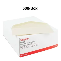 Staples Premium Gummed #10 Business Envelopes, 4 1/8