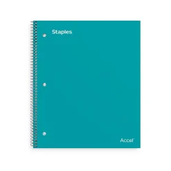 Staples Premium Poly 5-Subject Notebook, 8.5" x 11", College Ruled, 200 Sheets, Teal (TR58320)