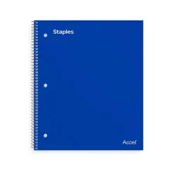 Staples Premium Poly 5-Subject Notebook, 8.5" x 11", College Ruled, 200 Sheets, Blue (TR58318)