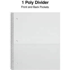 Staples Premium Poly 1-Subject Notebook, 8.5