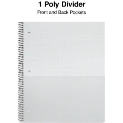 Staples Premium Poly 1-Subject Notebook, 8