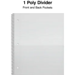 Staples Premium Poly 1-Subject Notebook, 8