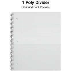 Staples Premium Poly 1-Subject Notebook, 8.5