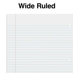 Staples Premium 1-Subject Notebook, 8" x 10.5", Wide Ruled, 100 Sheets, Red, 12/Carton (TR20958CT)