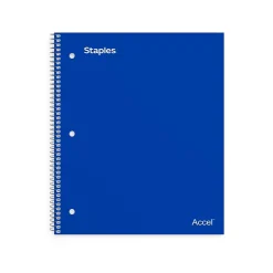 Staples Premium 1-Subject Notebook, 8" x 10.5", Wide Ruled, 100 Sheets, Blue, 12/Carton (TR20957CT)