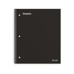 Staples Premium 1-Subject Notebook, 8.5" x 11", College Ruled, 100 Sheets, Black, 12 Notebooks/Carton (ST20950CT)