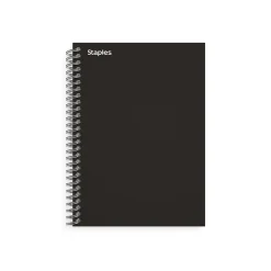 Staples Premium 1-Subject Notebook, 4.38" x 7", College Ruled, 80 Sheets, Black (TR58347M)