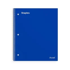 Staples Premium 2-Subject Notebook, 8.5" x 11", College Ruled, 120 Sheets, Blue (TR58311)