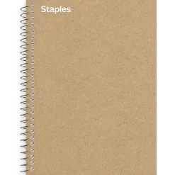Staples Premium 1-Subject Notebook, 5.875" x 9", College Ruled, 100 Sheets, Brown (ST52120N)