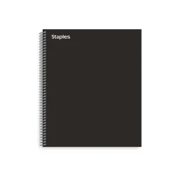 Staples® Premium 1-Subject Subject Notebooks, 8.5" x 11", College Ruled, 100 Sheets, Black (TR58355M-CC)