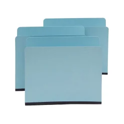 Staples Pressboard File Folders, Single Tab, Letter, Blue, 25/Box