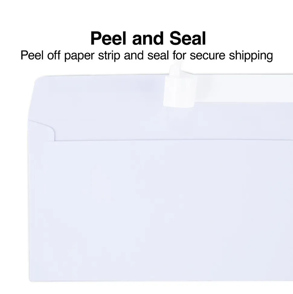 Staples QuickStrip EasyClose Self Seal #10 Business Envelopes, 4 1/8" x 9 1/2", White, 100/Box (ST50307-CC)