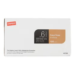 Staples QuickStrip EasyClose #6 3/4 Business Envelopes, 3 5/8" x 6 1/2", White, 100/Box (14011)