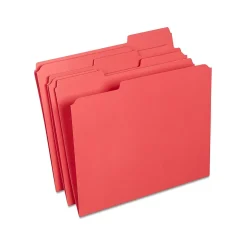 Staples Reinforced File Folders, 1/3-Cut Tab, Letter Size, Red, 100/Box (ST508978-CC)
