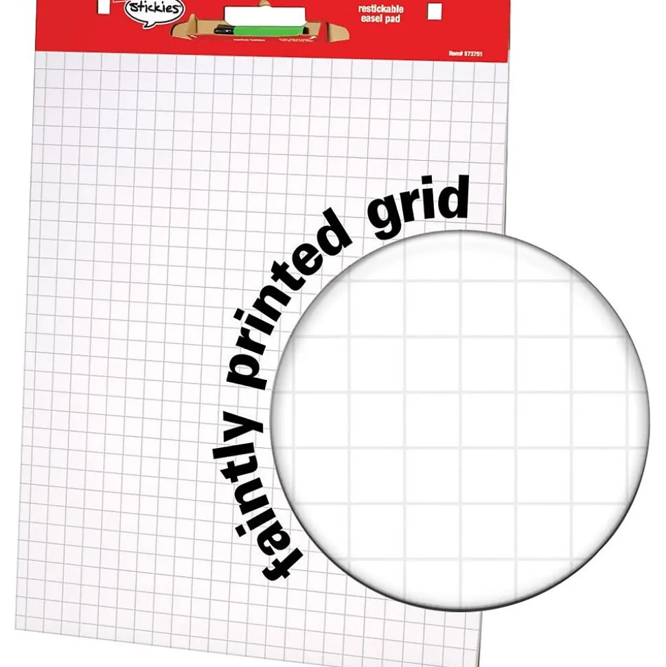 Staples® Restickable, Easel Pad, Grid (WSP2530SR)