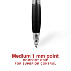 Staples® Retractable Ballpoint Pens, Medium Point, 1.0mm, Black Ink, Dozen (50793-CC)