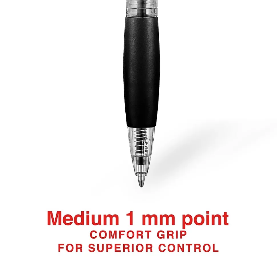 Staples® Retractable Ballpoint Pens, Medium Point, 1.0mm, Black Ink, Dozen (50793-CC)