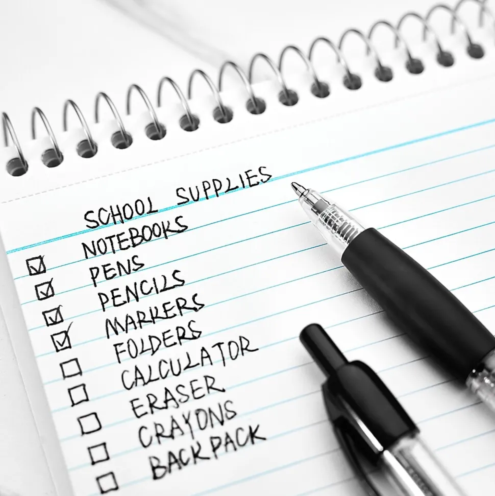 Staples® Retractable Ballpoint Pens, Medium Point, 1.0mm, Black Ink, Dozen (50793-CC)