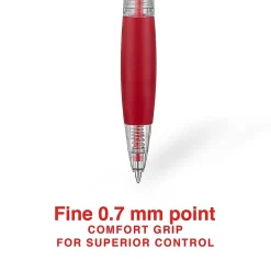 Staples Retractable Ballpoint Pens, Fine Point, Red Ink, Dozen (50787)